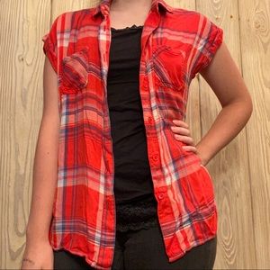 MOSSIMO - Red Plaid Button Down Shirt